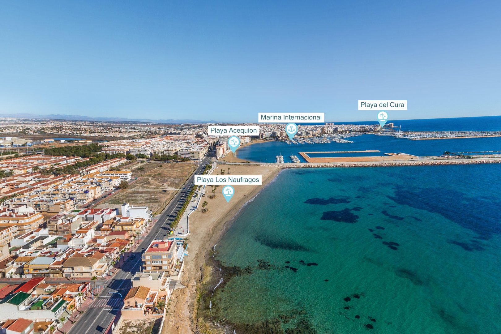 Los Naufragos beach promenade restaurants Torrevieja